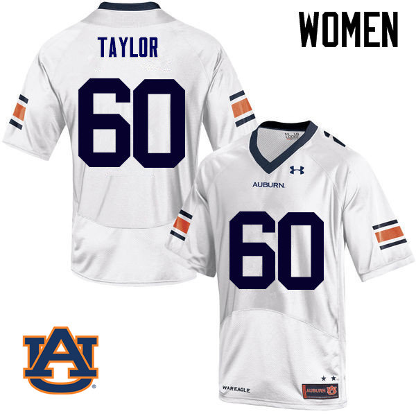 Women Auburn Tigers #60 Bill Taylor College Football Jerseys Sale-White
